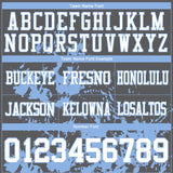 Custom Steel Gray White-Light Blue 3D Pattern Splash Authentic Football Jersey