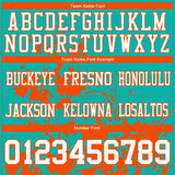Custom Aqua White-Orange 3D Pattern Splash Authentic Football Jersey