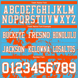 Custom Sky Blue White-Orange 3D Pattern Splash Authentic Football Jersey