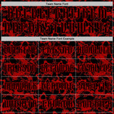 Custom Red Black 3D Skull Gothic Vintage Sports Pullover Sweatshirt Hoodie