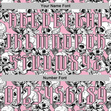 Custom Light Pink Black-White 3D Skull Roses Gothic Sports Pullover Sweatshirt Hoodie