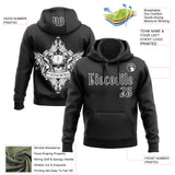 Custom Black White 3D Skull Gothic Postmortem Vintage Sports Pullover Sweatshirt Hoodie