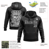 Custom Black White 3D Skull Gothic Emperor Vintage Grunge Art Sports Pullover Sweatshirt Hoodie