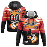 Custom Stitched Red Black-White 3D Pattern Design Motorcycle Motocross Racing Sports Pullover Sweatshirt Hoodie