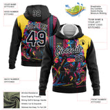 Custom Stitched Black White 3D Pattern Design Motorcycle Motocross Racing Sports Pullover Sweatshirt Hoodie