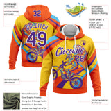 Custom Stitched Yellow Purple Orange-White 3D Pattern Design Motorcycle Motocross Racing Sports Pullover Sweatshirt Hoodie