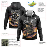 Custom Stitched Black White 3D Pattern Design Motorcycle Motocross Skull Racing Sports Pullover Sweatshirt Hoodie