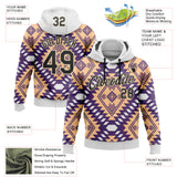 Custom Stitched White Black-City Cream 3D Pattern Design Tribal Ethnic Native American Sports Pullover Sweatshirt Hoodie