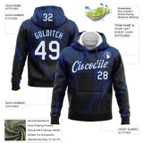 Custom Stitched Black White-Royal 3D Pattern Design Splash Grunge Art Sports Pullover Sweatshirt Hoodie