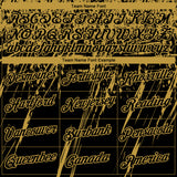 Custom Stitched Black Old Gold 3D Pattern Design Splash Grunge Art Sports Pullover Sweatshirt Hoodie