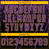 Custom Stitched Black Purple-Yellow 3D Pattern Design Splash Grunge Art Sports Pullover Sweatshirt Hoodie