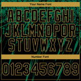 Custom Stitched Black Kelly Green-Old Gold 3D Pattern Design Splash Grunge Art Sports Pullover Sweatshirt Hoodie