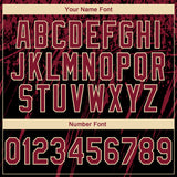 Custom Stitched Black Crimson-Cream 3D Pattern Design Splash Grunge Art Sports Pullover Sweatshirt Hoodie