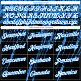 Custom Stitched Black White-Powder Blue 3D Pattern Design Splash Grunge Art Sports Pullover Sweatshirt Hoodie