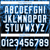 Custom Stitched Black White-Powder Blue 3D Pattern Design Splash Grunge Art Sports Pullover Sweatshirt Hoodie