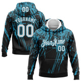 Custom Stitched Black White-Panther Blue 3D Pattern Design Splash Grunge Art Sports Pullover Sweatshirt Hoodie