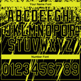 Custom Stitched Black Neon Yellow 3D Pattern Design Splash Grunge Art Sports Pullover Sweatshirt Hoodie