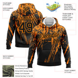 Custom Stitched Black Bay Orange 3D Pattern Design Splash Grunge Art Sports Pullover Sweatshirt Hoodie