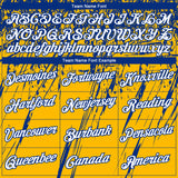 Custom Stitched Gold White-Royal 3D Pattern Design Splash Grunge Art Sports Pullover Sweatshirt Hoodie