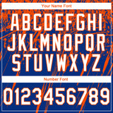 Custom Stitched Royal White-Orange 3D Pattern Design Splash Grunge Art Sports Pullover Sweatshirt Hoodie