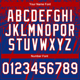 Custom Stitched Royal White-Red 3D Pattern Design Splash Grunge Art Sports Pullover Sweatshirt Hoodie