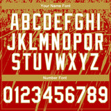 Custom Stitched Red White-Old Gold 3D Pattern Design Splash Grunge Art Sports Pullover Sweatshirt Hoodie