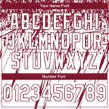 Custom Stitched White Crimson 3D Pattern Design Splash Grunge Art Sports Pullover Sweatshirt Hoodie