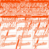 Custom Stitched White Orange 3D Pattern Design Splash Grunge Art Sports Pullover Sweatshirt Hoodie