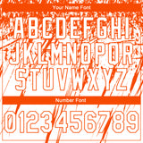 Custom Stitched White Orange 3D Pattern Design Splash Grunge Art Sports Pullover Sweatshirt Hoodie