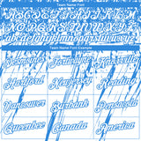 Custom Stitched White Powder Blue 3D Pattern Design Splash Grunge Art Sports Pullover Sweatshirt Hoodie