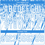 Custom Stitched White Powder Blue 3D Pattern Design Splash Grunge Art Sports Pullover Sweatshirt Hoodie