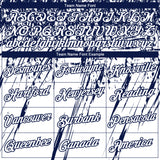 Custom Stitched White Navy 3D Pattern Design Splash Grunge Art Sports Pullover Sweatshirt Hoodie