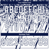 Custom Stitched White Navy 3D Pattern Design Splash Grunge Art Sports Pullover Sweatshirt Hoodie