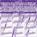 Custom Stitched White Purple 3D Pattern Design Splash Grunge Art Sports Pullover Sweatshirt Hoodie
