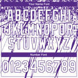 Custom Stitched White Purple 3D Pattern Design Splash Grunge Art Sports Pullover Sweatshirt Hoodie