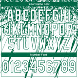 Custom Stitched White Kelly Green 3D Pattern Design Splash Grunge Art Sports Pullover Sweatshirt Hoodie