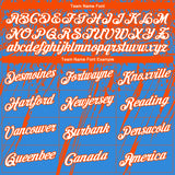 Custom Stitched Powder Blue White-Orange 3D Pattern Design Splash Grunge Art Sports Pullover Sweatshirt Hoodie