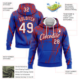 Custom Stitched Thunder Blue White-Red 3D Pattern Design Splash Grunge Art Sports Pullover Sweatshirt Hoodie