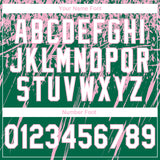 Custom Stitched Kelly Green White-Light Pink 3D Pattern Design Splash Grunge Art Sports Pullover Sweatshirt Hoodie