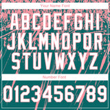 Custom Stitched Teal White-Medium Pink 3D Pattern Design Splash Grunge Art Sports Pullover Sweatshirt Hoodie