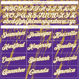 Custom Stitched Purple White-Old Gold 3D Pattern Design Splash Grunge Art Sports Pullover Sweatshirt Hoodie