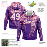 Custom Stitched Purple White-Medium Pink 3D Pattern Design Splash Grunge Art Sports Pullover Sweatshirt Hoodie