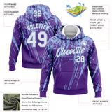 Custom Stitched Purple White-Light Blue 3D Pattern Design Splash Grunge Art Sports Pullover Sweatshirt Hoodie