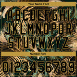 Custom Stitched Black Old Gold 3D Tropical Leaves In The Style Of Jungle And Hawaii Sports Pullover Sweatshirt Hoodie