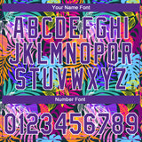 Custom Stitched Purple White 3D Hawaii Palm Trees Sports Pullover Sweatshirt Hoodie