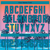 Custom Stitched Orange Teal Pink Blue-Navy 3D Sun Beach Hawaii Palm Trees Sports Pullover Sweatshirt Hoodie