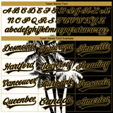 Custom Stitched Black White-Old Gold 3D Hawaii Coconut Trees Sports Pullover Sweatshirt Hoodie