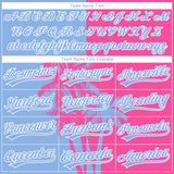 Custom Stitched Pink Light Blue-White 3D Hawaii Coconut Trees Sports Pullover Sweatshirt Hoodie