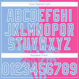 Custom Stitched Pink Light Blue-White 3D Hawaii Coconut Trees Sports Pullover Sweatshirt Hoodie