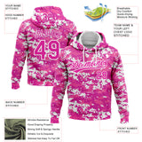 Custom Stitched Camo Deep Pink-White 3D Sports Pullover Sweatshirt Salute To Service Hoodie
